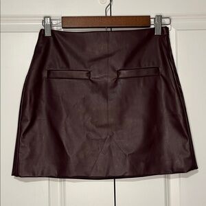 A New Day Burgundy Faux Leather Mini Skirt